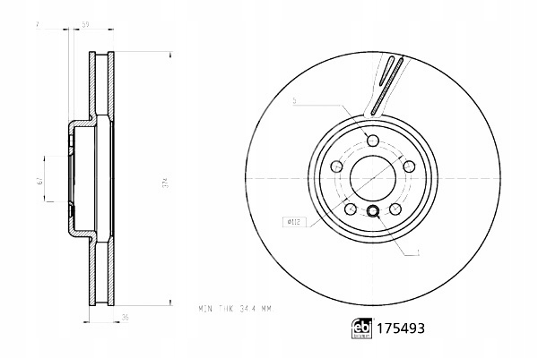 фото №7, Гальмівні диски гальмівні перед febi bilstein 175493