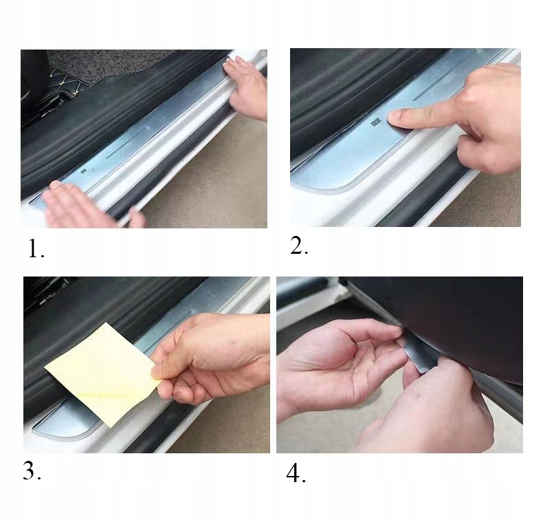 фото №11, Цветное наклейки пороговые led do nissan serena