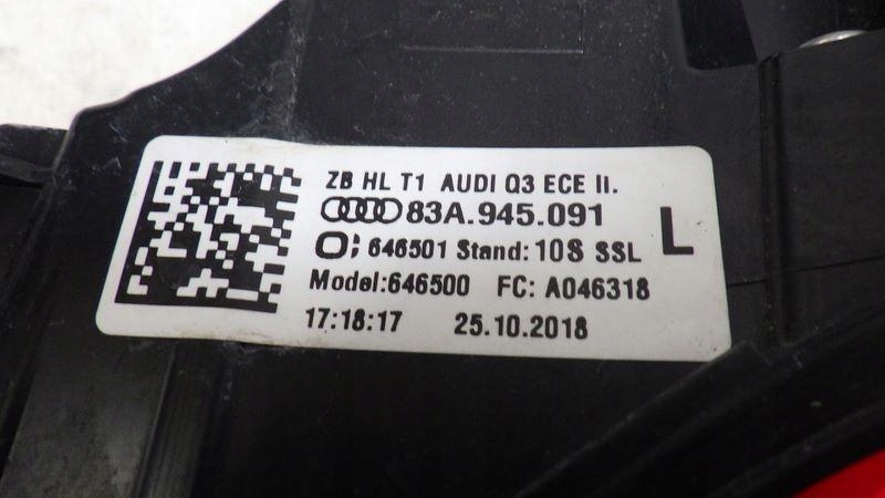 фото №8, Лампа левая задняя задняя audi q3 ii f3 83a945091