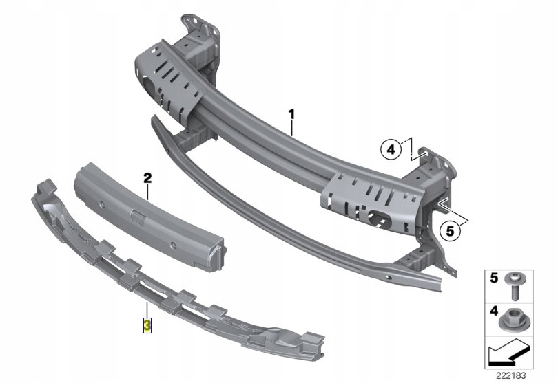 Абсорбер удара нижний бампера перед mini r60 Оригинал