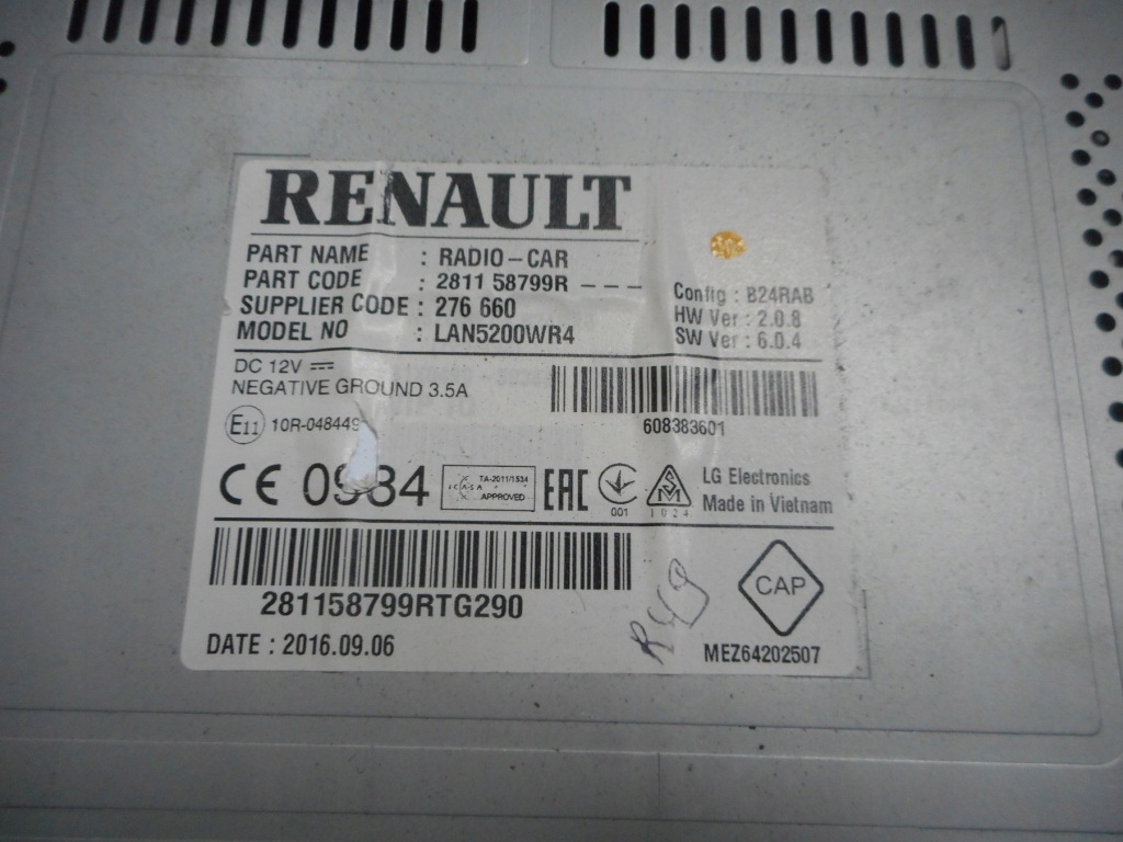 фото №3, Dacia sandero ii радио навигация экран aux usb 281158799r model: lan5200we4