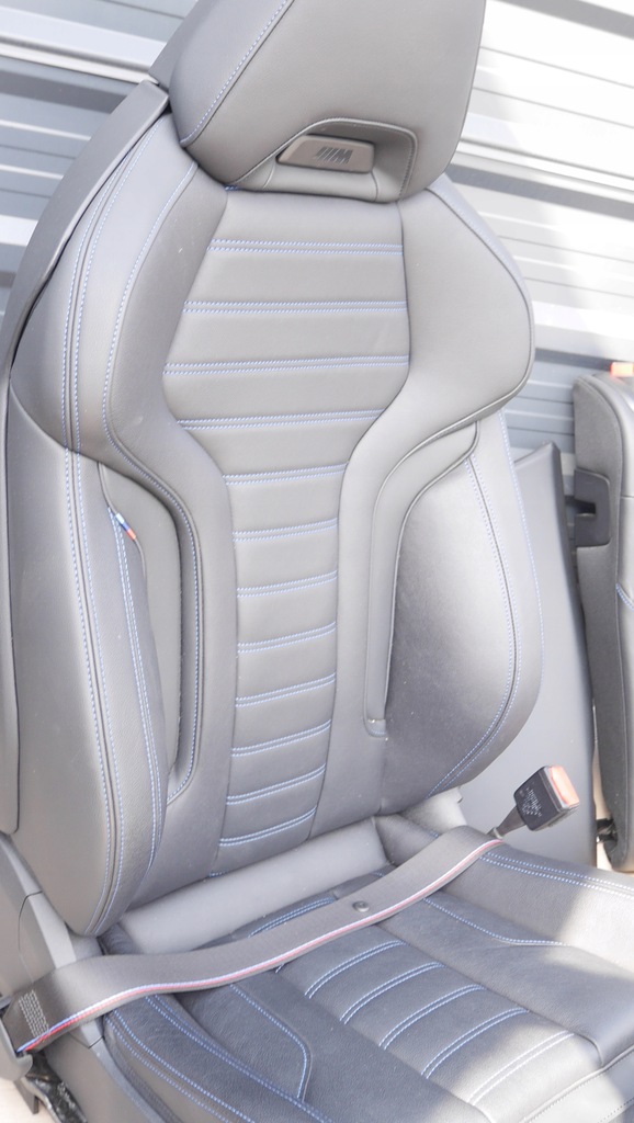 фото №9, Bmw i4 m50 g26 сидіння електричний заднє сидіння обшивки шкіра niebieska nić