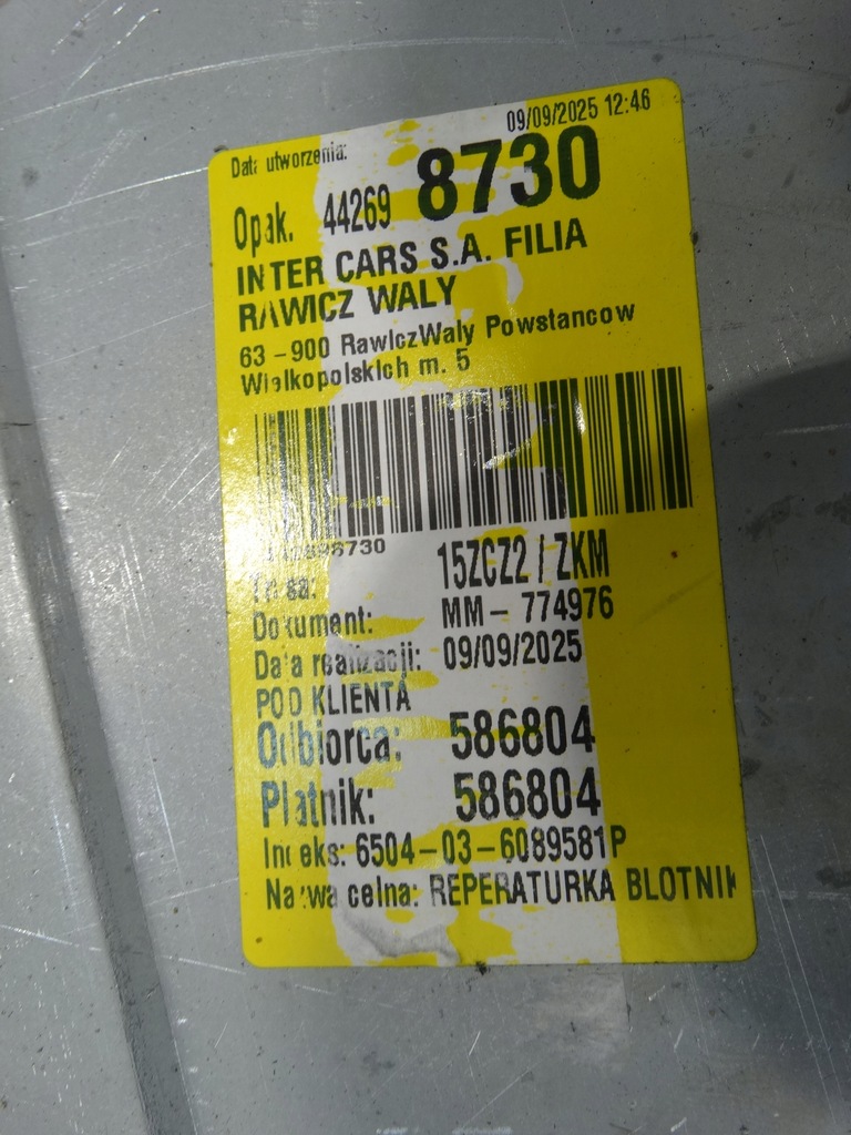 фото №7, Ремкомплект крыла левый задняя od str. колеса renault master iii l3h2 10-24r.