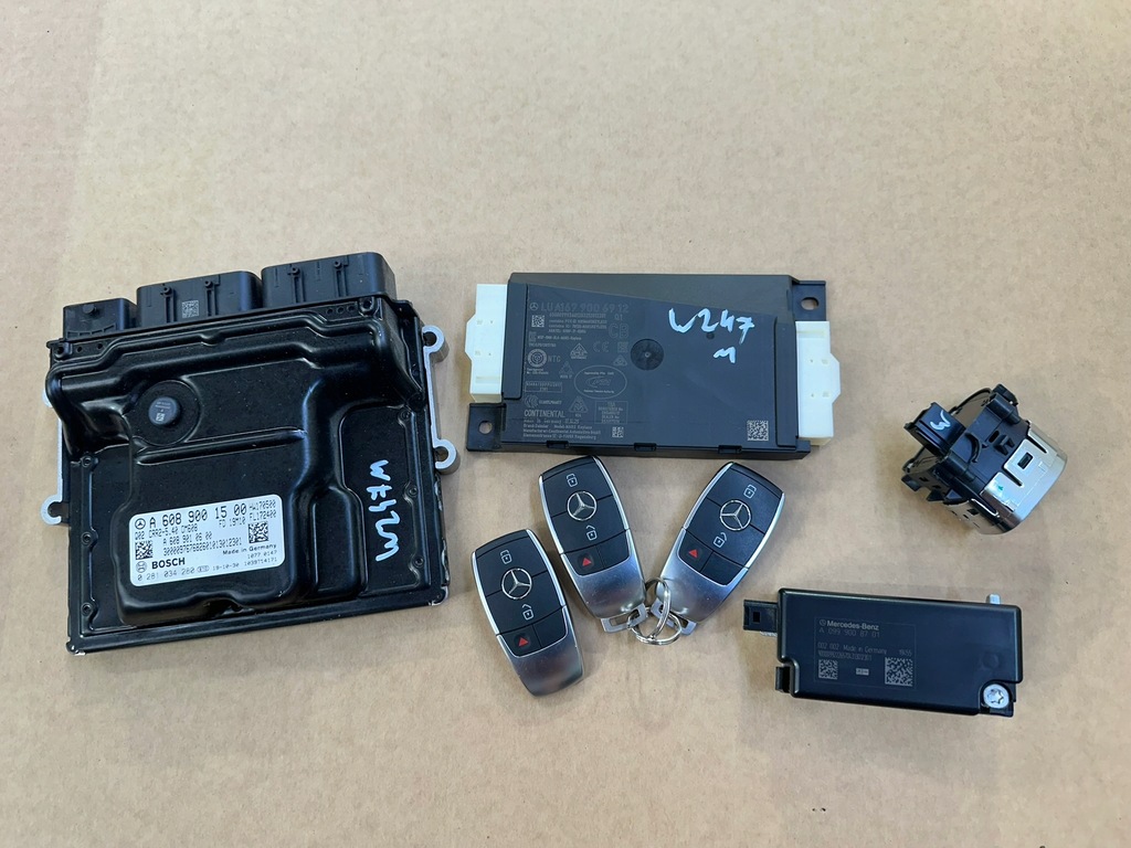 фото №14, Набор стартовый, блок управления двигателя, замок зажигания, ключ, mercedes b klasa w247