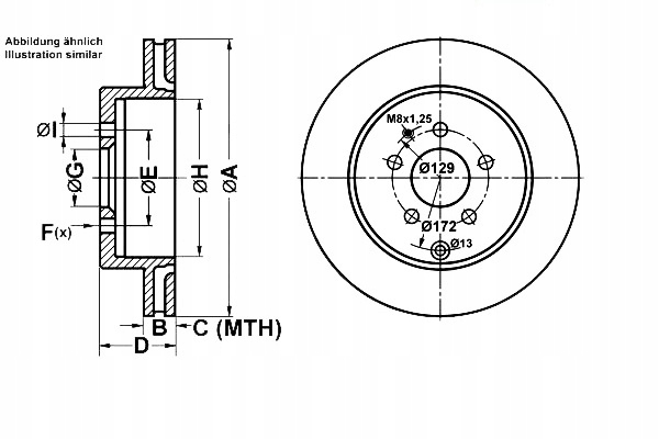 фото №1, Ate гальмівні диски гальмівні 2szt mazda задня cx-7 cx-9 07-