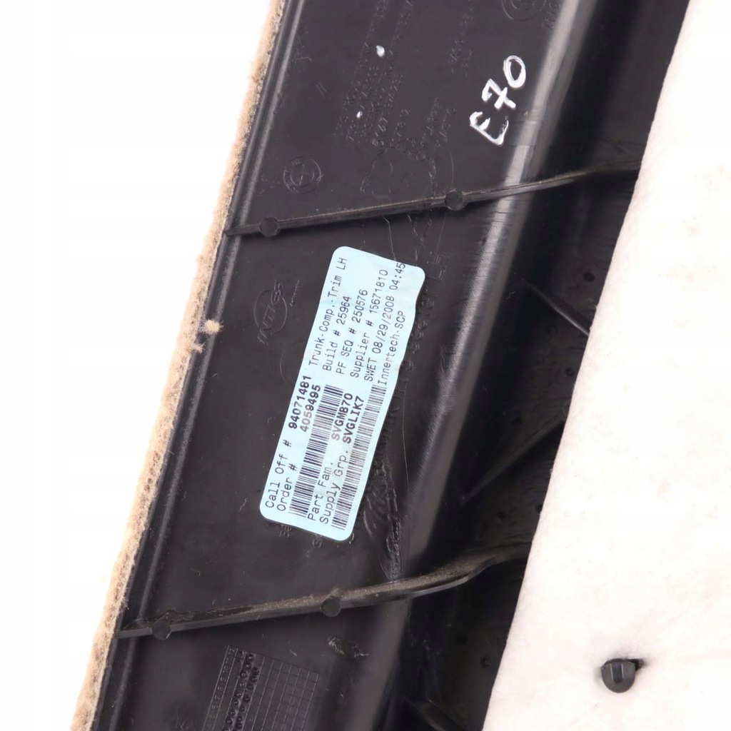 фото №11, Bmw x5 e70 обшивка багажника левый задняя beż