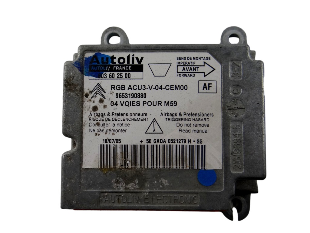 фото №1, Модуль датчик подушка безпеки peugeot partner 9653190880