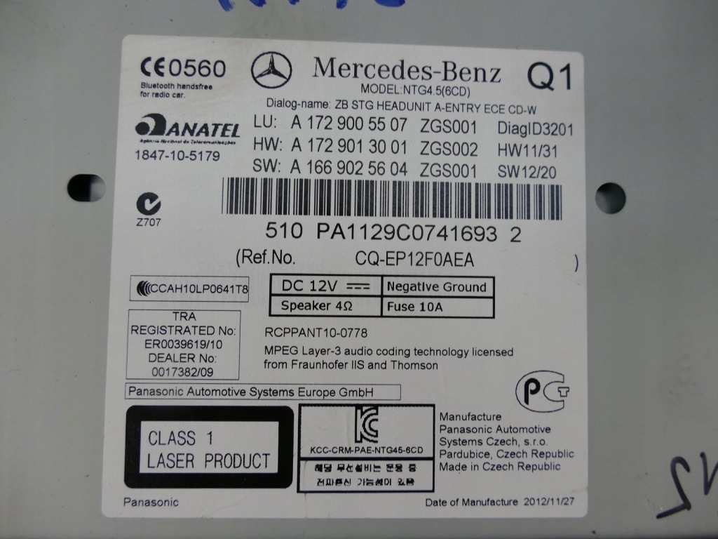 фото №4, Mercedes r172 w172 slk радіо програвач cd navi