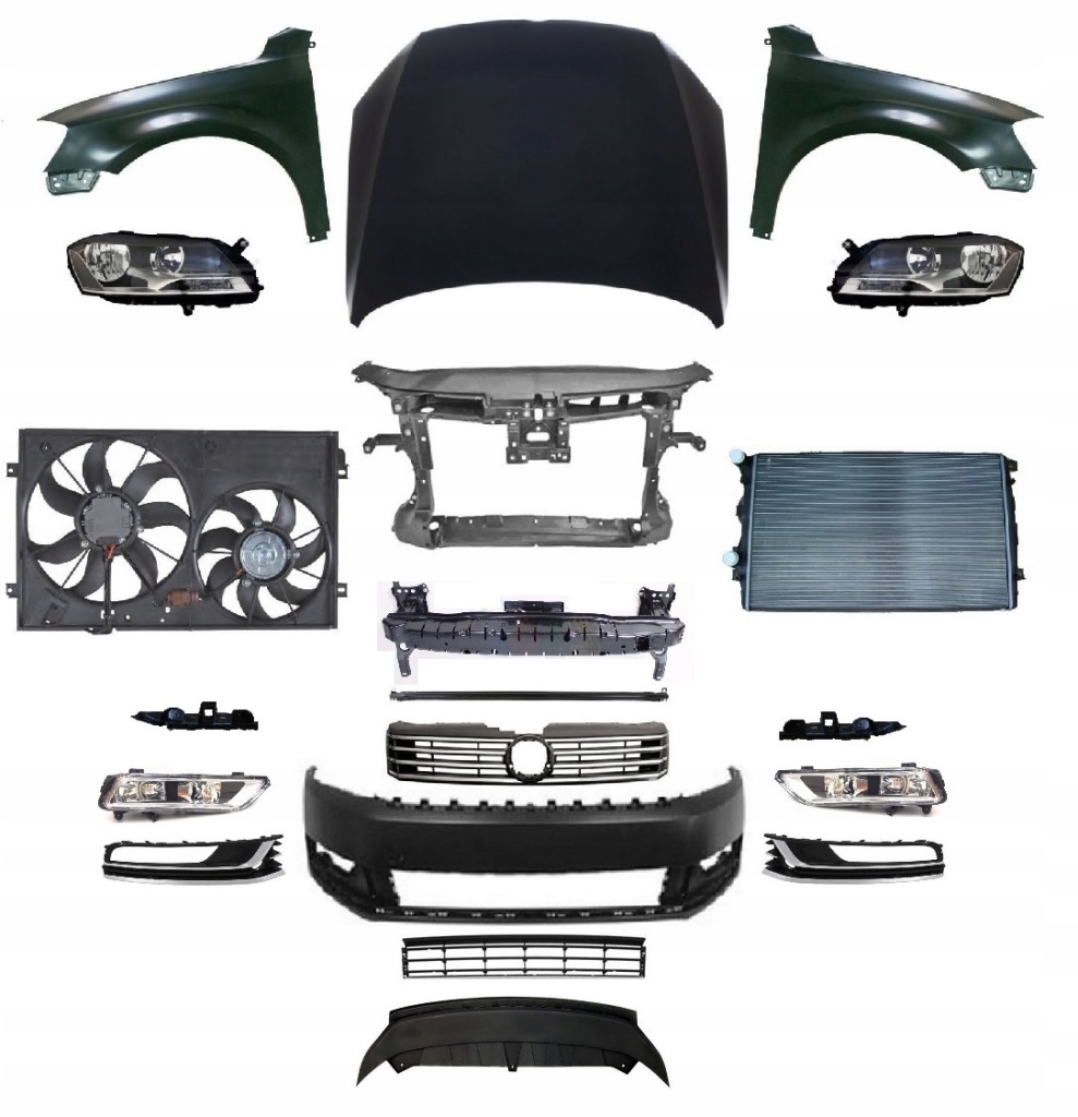 фото №1, Passat b7 10-15 перед капот бампер pas лампа