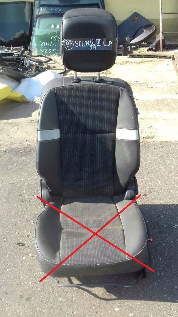 фото №1, Спинка сидіння лівий перед scenic iii напівшкіра