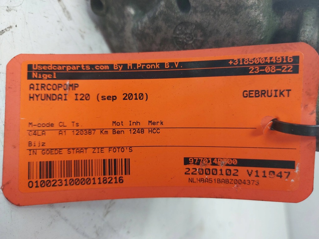 фото №7, Компрессор f500-kp8aa03 hyundai i20 08- бензин