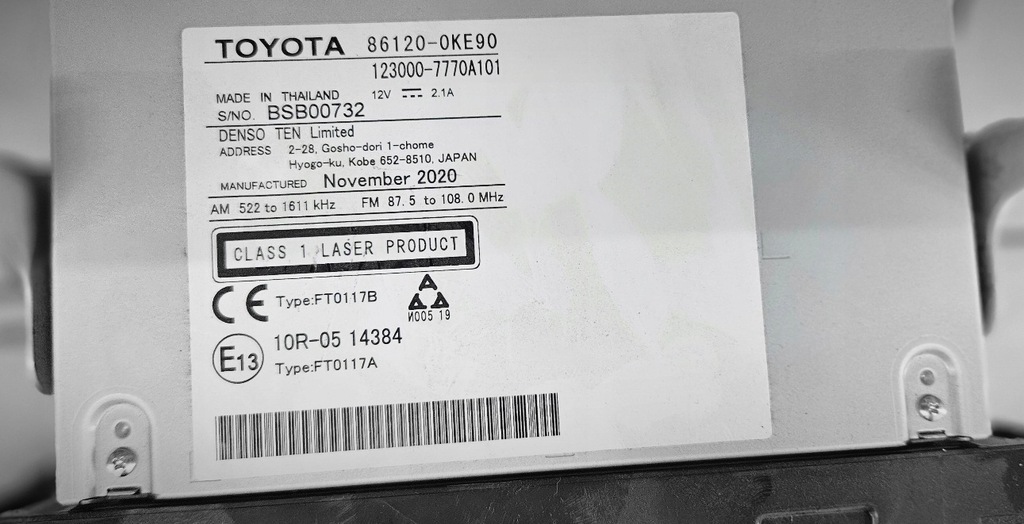 фото №3, Toyota hilux viii 15- радіо заводський cd