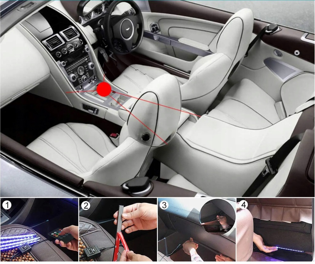 Лента led rgb 5050 12v bluetooth приложение освещение кабина автомобиля автомобиля в Украине