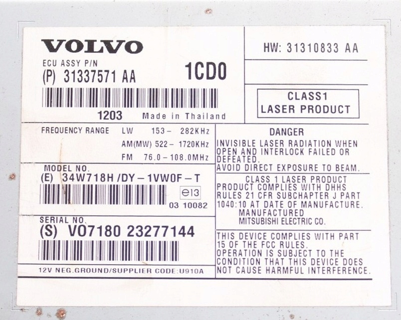 фото №5, Чейнджер радио cd volvo v60 s60 ii 31337571aa