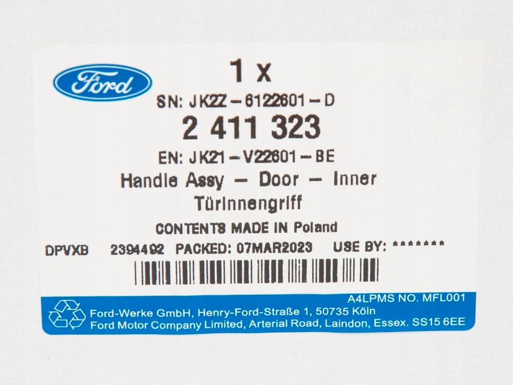 фото №4, Ручка внутренняя левая перед tourneo custom 18-