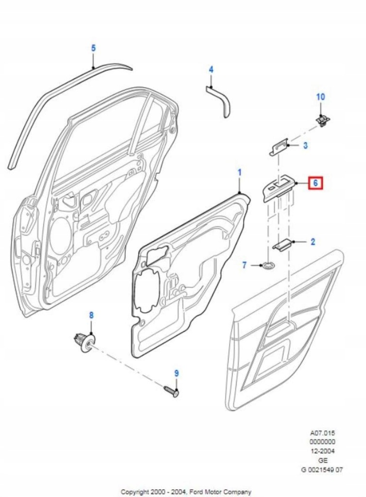 фото №9, Рамка панель окон правый задняя ford mondeo 00-07