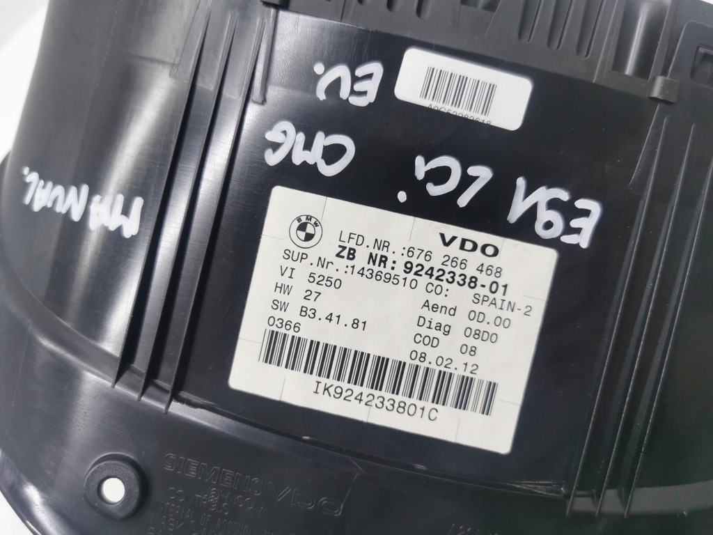 Счетчик приборы bmw seria 3 e90 e91 2.0b 9242338 eu Цена