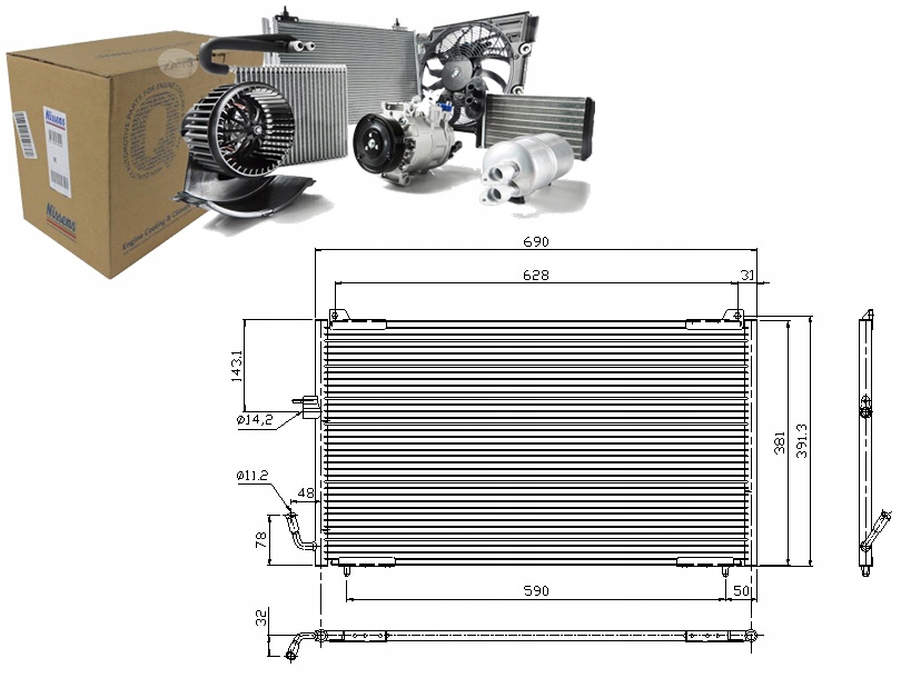 фото №1, Nissens 94625 конденсатор, кондиционер