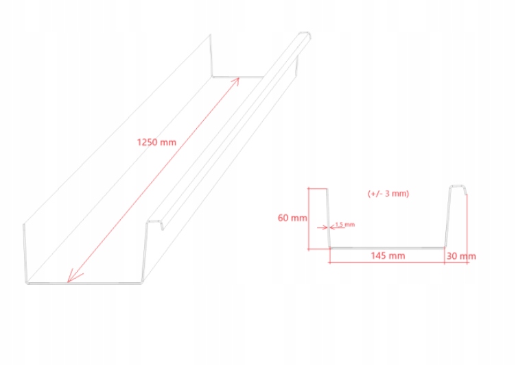 фото №4, Балка света, задняя балка бампер do прицепа лампы led длина l1250