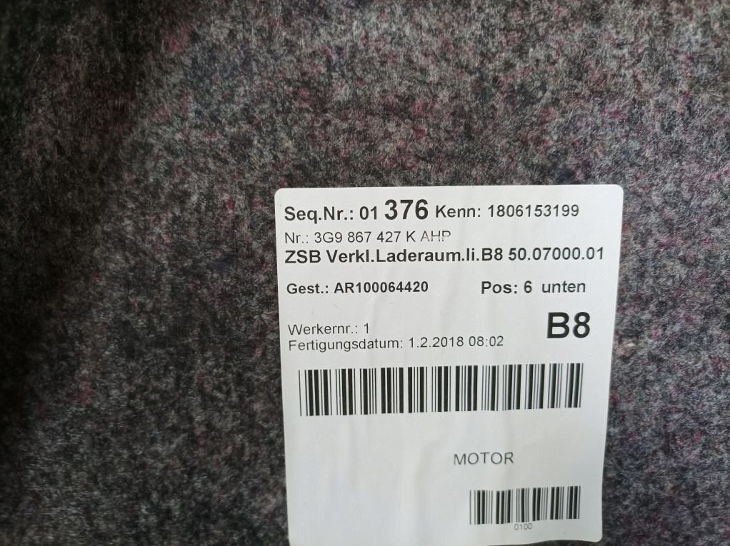 фото №5, Vw passat b8 kombi обшивка багажника левый 3g9867427