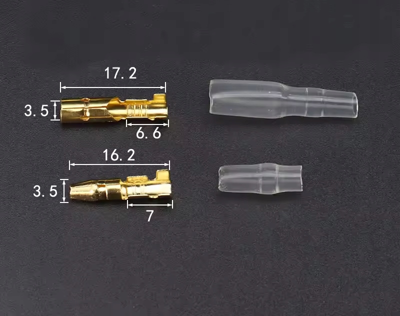 50 zestawów konektorów круглих 3,9 mm з przezroczystymi koszulkami Зі Шроту