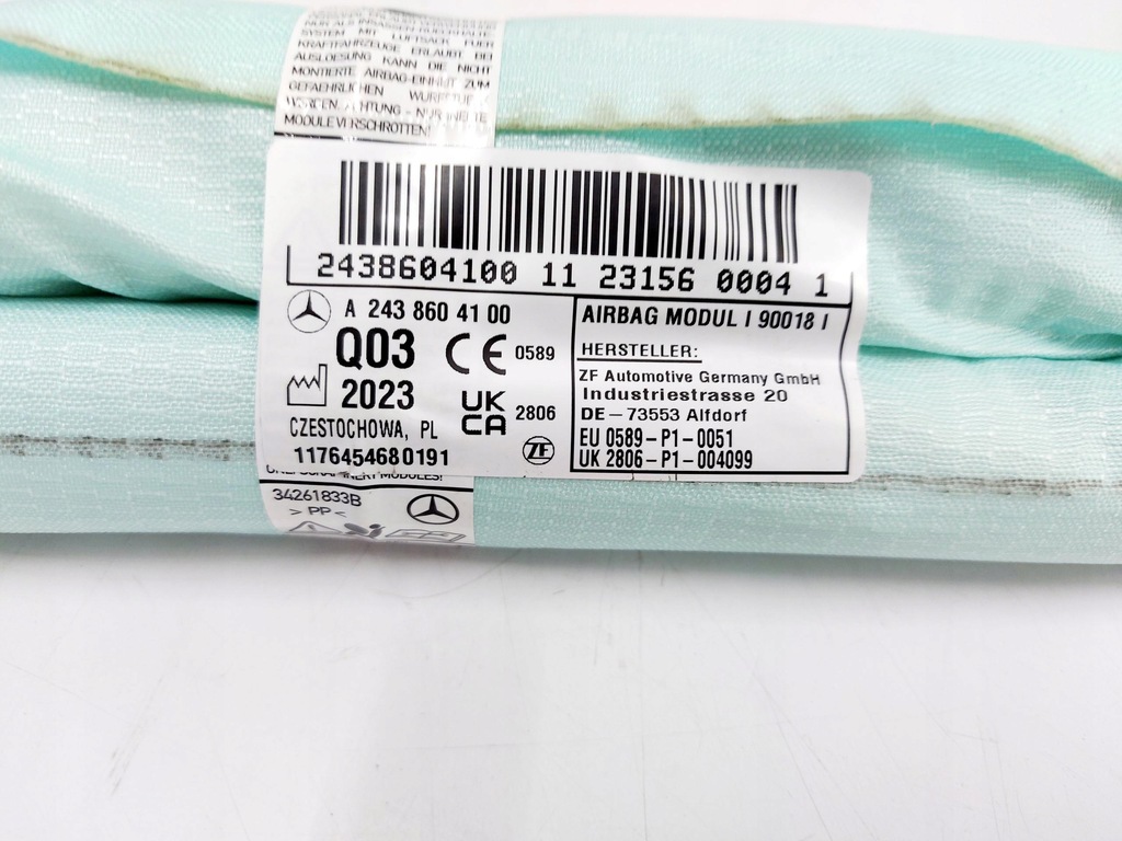 фото №7, Mercedes eqb n243 x243 23r. шторка безпеки права подушка безпеки оригінал a2438604100