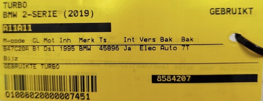 Купить Турбонагнетатель bmw 859118805 16319700013 858420011 17459710027 45896 km