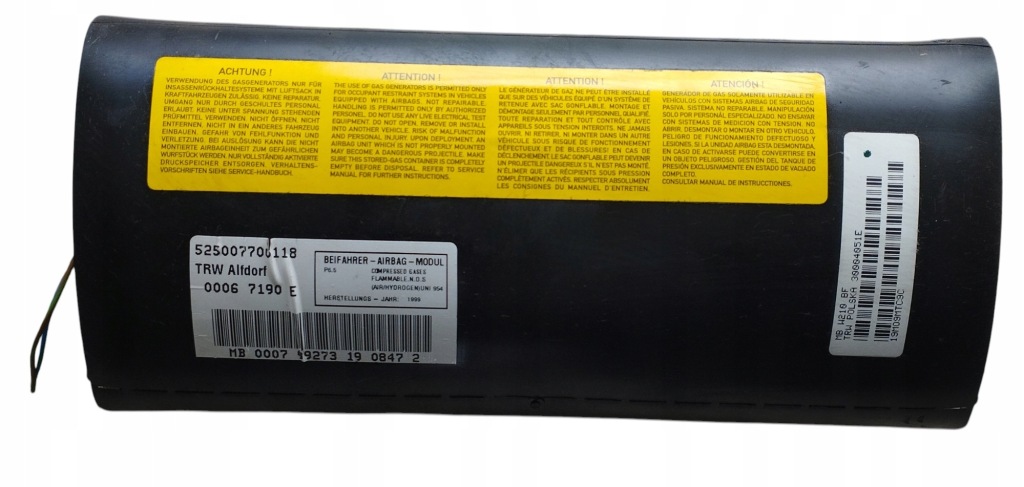 фото №1, Подушка подушка безопасности пассажира mercedes slk r170 2108600805