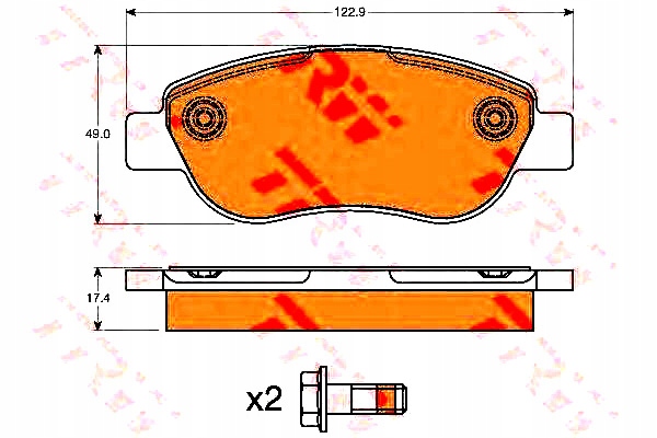 фото №2, Trwgdb2008 тормозные колодки ham. fiat перед palio 1,2-1,4 96