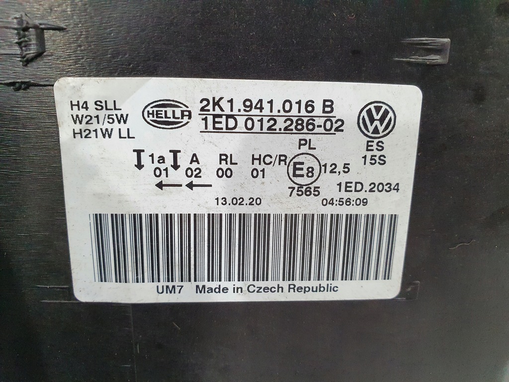 фото №13, Vw caddy 2k1 lift 15- лампа права перед 2k1941016b