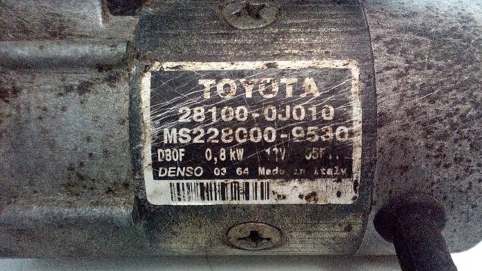 Стартер toyota yaris 1 1,0 b 28100-0j010 с Разборки