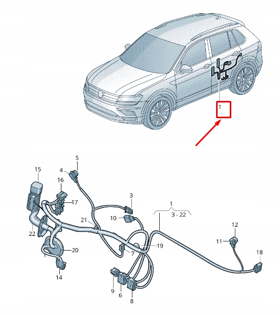 фото №1, Skoda kodiaq ns rear left door проводка 565971693r