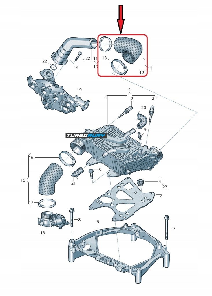 фото №7, Шланг труба turbo інтеркулер vw transporter t6 crafter 2.0 tdi 04l145822