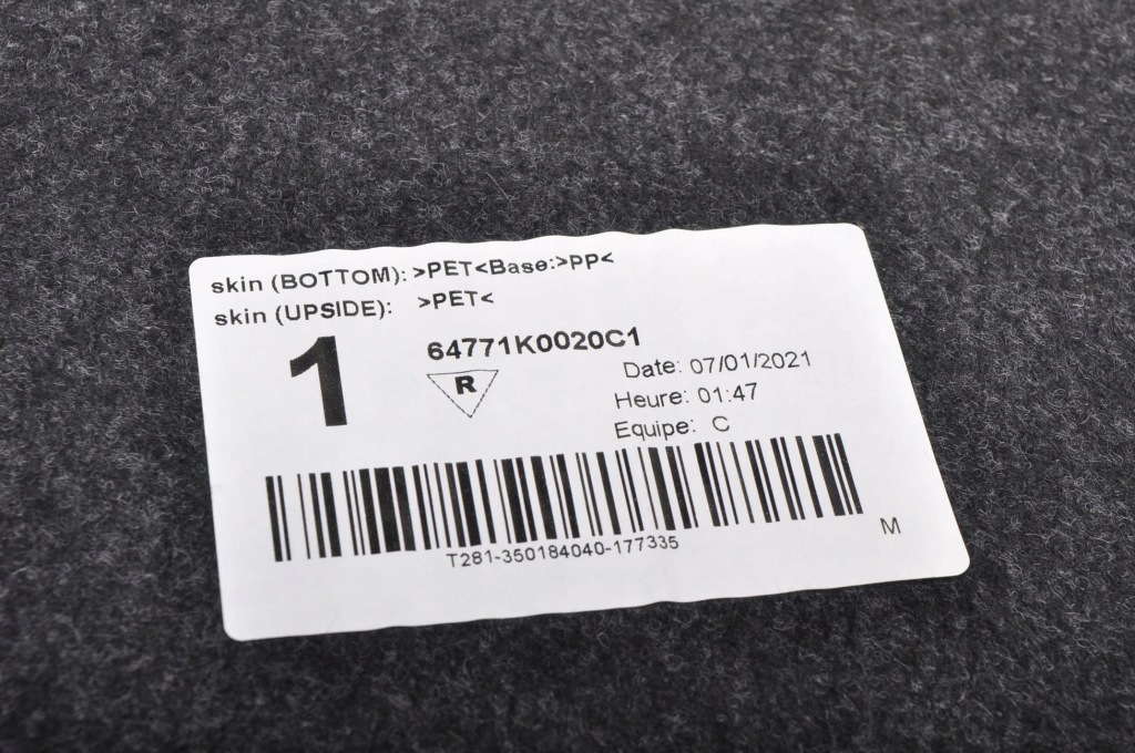 Купить Toyota yaris iv пол обшивка багажника 64771k0020c1