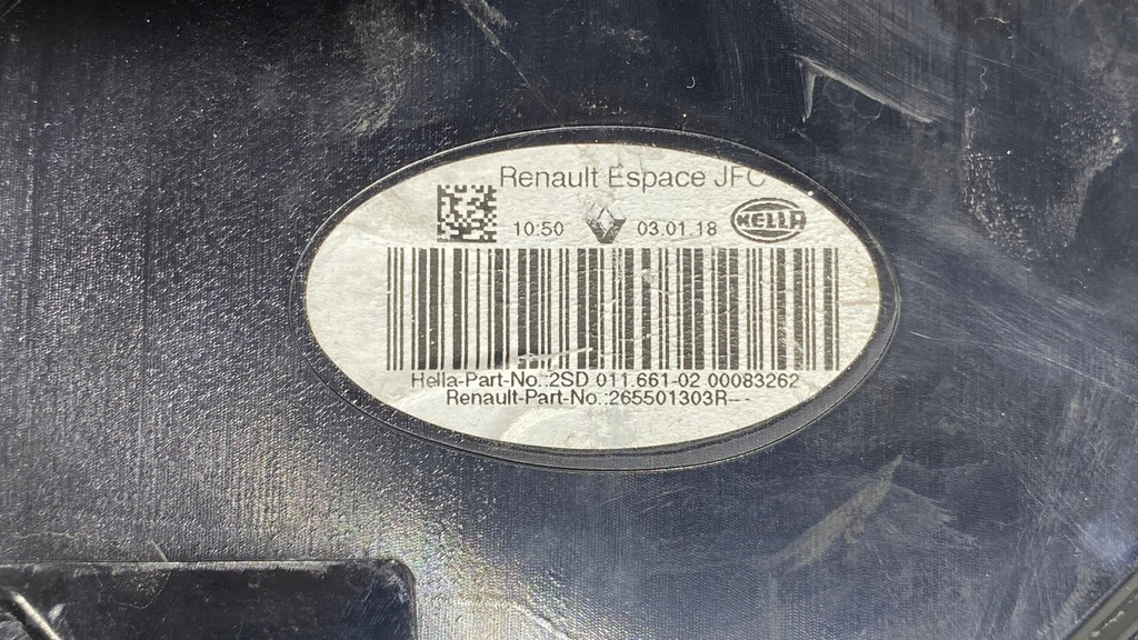 фото №12, Лампа задняя renault espace v 265501303r правая