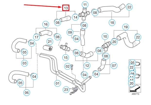 фото №4, Mini cooper r53 радиатор охлаждающая жидкость шланг 17127518573 7518573