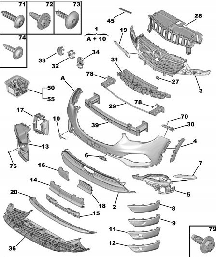 фото №11, Заглушка ґрати бампера перед grandland x 17-