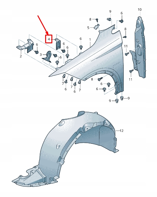 фото №8, Seat arona kj left center fender кронштейн 6f0821431b