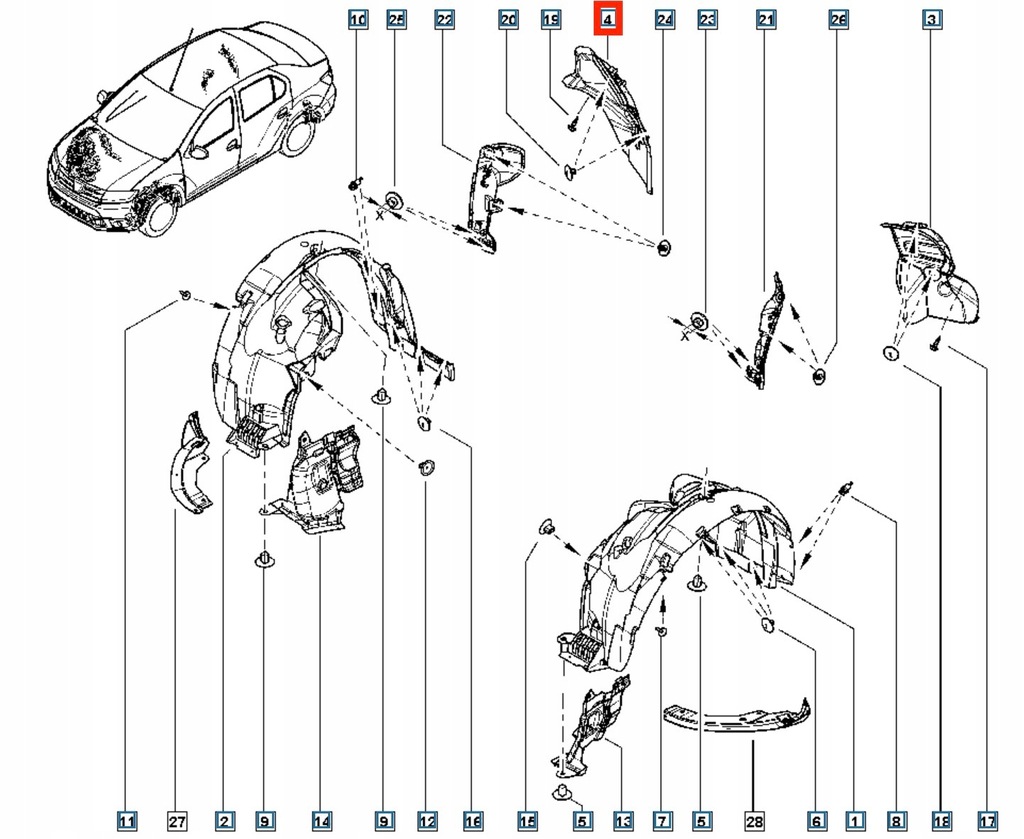 фото №14, Подкрылок правое передние dacia sandero ii