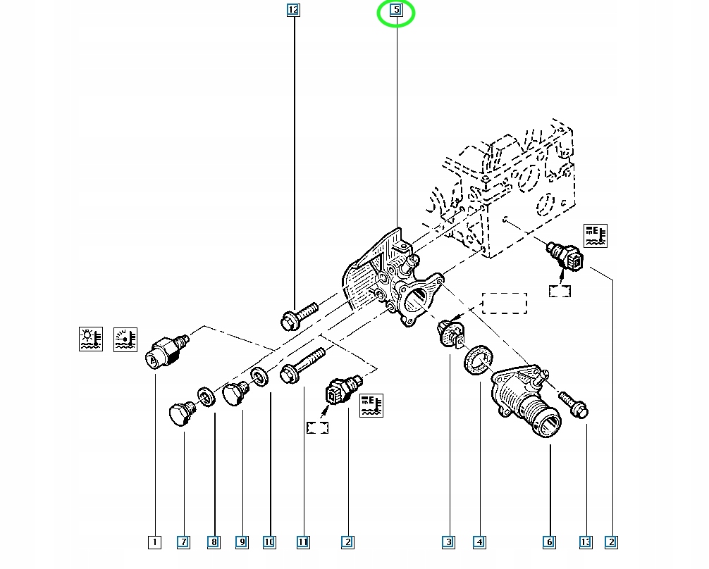 фото №11, Корпус термостата alu. ren 8200493154