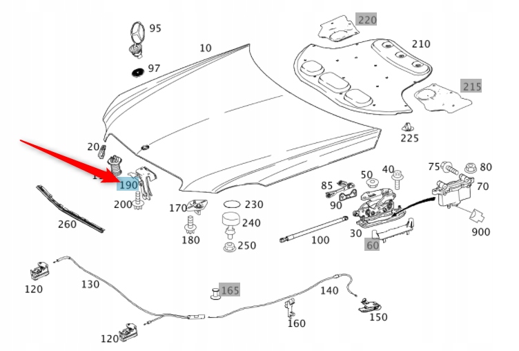 фото №12, Засувка замок капот mercedes ml gle slc gt w190 w192 glk cls a2048800064