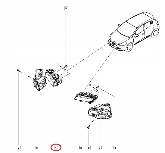Фара до рух dziennej renault clio vi правий оригінал Зі Шроту
