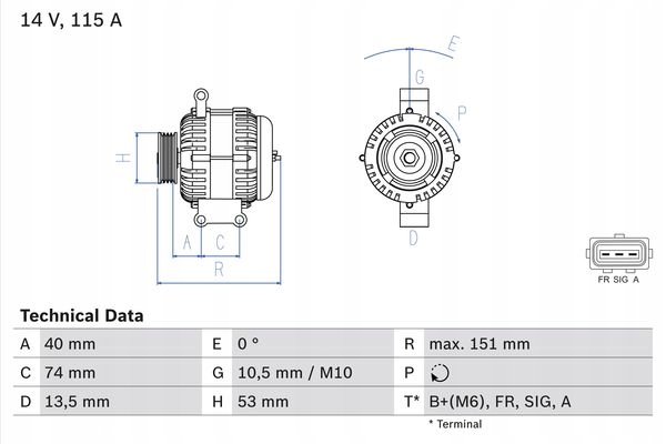 Генератор bosch 986 049 460 Ціна