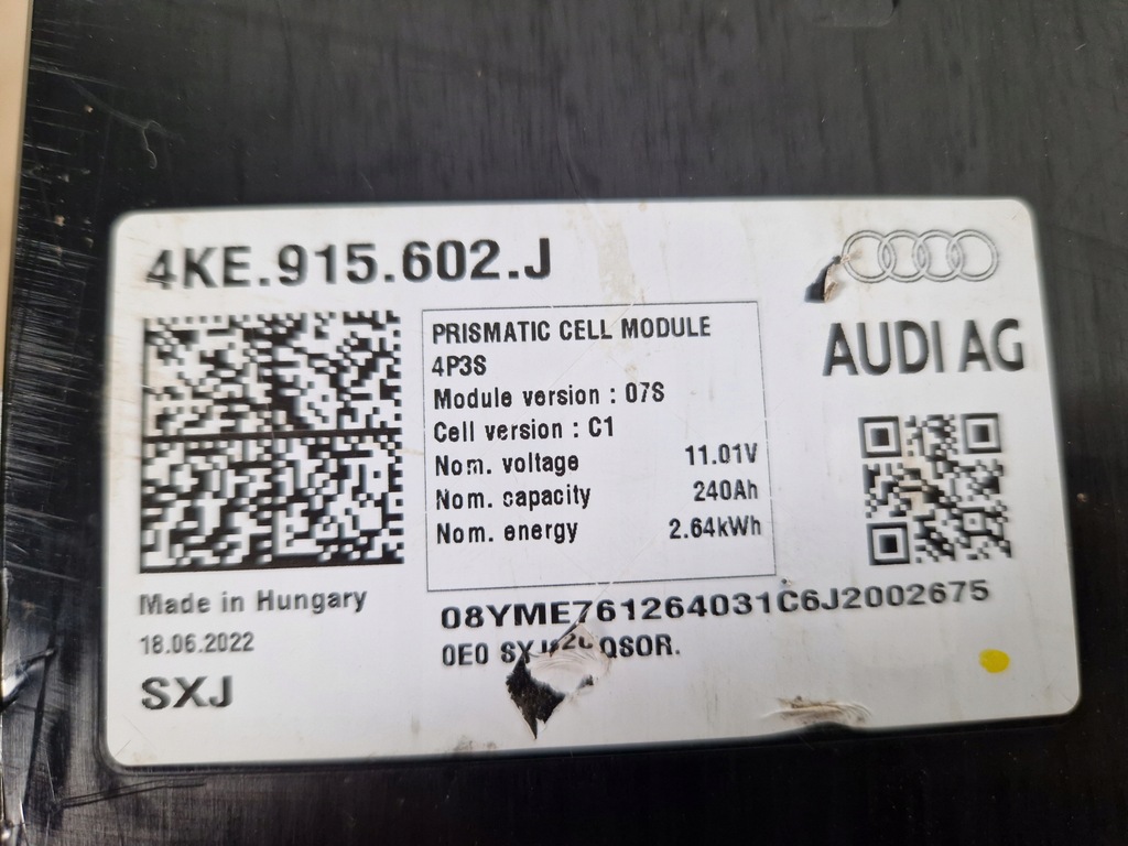 фото №6, Аккумулятор гибридный аккумулятор magazyn energii 2,64kwh 240ah audi e-tron q4