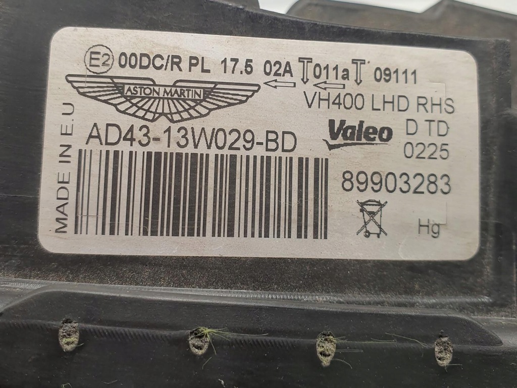 фото №12, Лампа правий перед ксенон aston martin rapide europa