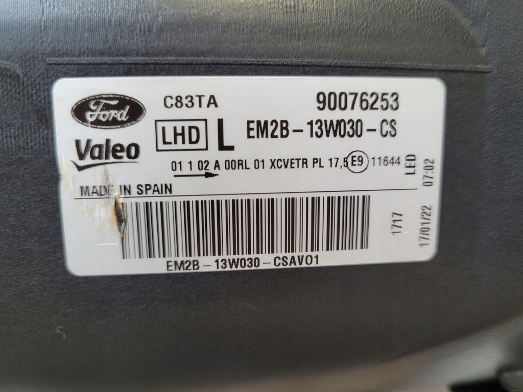 фото №9, Лампа левый перед левая передняя led em2b-13w030-cs ford s-max