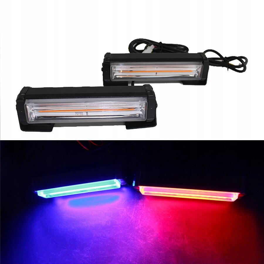 фото №12, Лампа błyskowa stroboskop красный niebieski 2szt набор 2 лампы блок управления