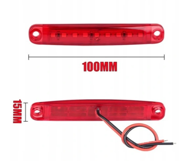 фото №12, 10x лампа габаритна габаритний ліхтар діодна led габаритні вогні, led, червоний