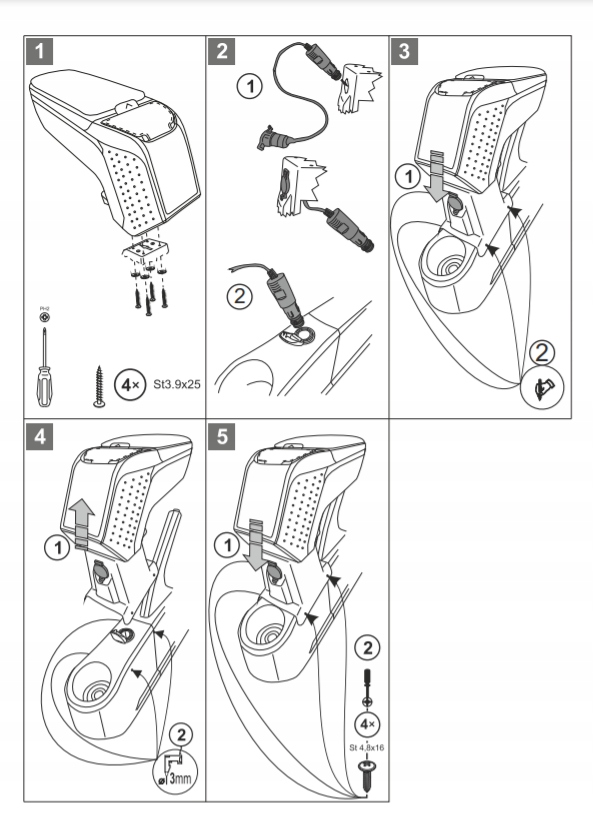 фото №14, Підлокітник smart for2/for4 2015- armster 2 black