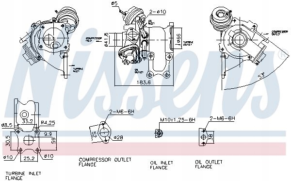 Nissens turbo ford 1,0 ecoboost b-max/c-max/fiesta/focus iii/mondeo v Оригінал